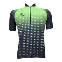Camisa Ciclismo Maxplus Carbon Verde (Ziper Total)