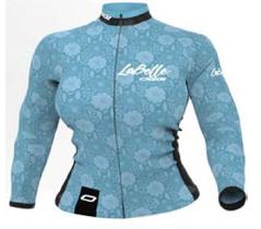 Camisa Ciclismo Oggi Tour Manga Longa Labelle Azul Flor