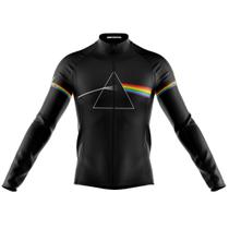 Camisa Ciclismo Pink Floyd Preta Manga Longa Zíper Full Fitness Dry Fit Decole - Camisa Ciclismo Pink Floyd Preta Manga Longa Zíper Full Fitness Dry Fit Decole -