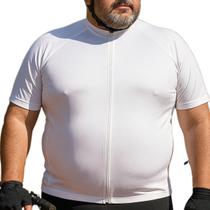 Camisa Ciclismo Plus Size Mtb Masculina Proteção UV30+ Zíper Bolsos