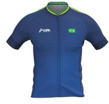 Camisa Ciclista Fast CSA Sport Masculina Brasil Blue