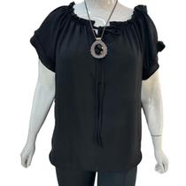 Camisa Ciganinha lisa Feminina Plus-Size Manga curta tamanho único
