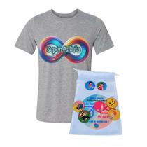 Camisa Cinza Infinity Gray Super Autistas + Saquinho com jogo Camisa Cinza Infinity Gray Super Autistas + Saquinho com jogo