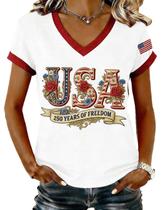 Camisa CIVIZILUX 250 Anos de Liberdade 4 de Julho Feminina Camisa CIVIZILUX 250 Anos de Liberdade 4 de Julho Feminina