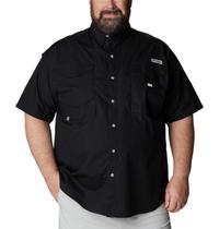 Camisa Columbia Sportswear de manga curta Bonehead PRETA para homens