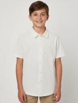 Camisa Com Bordado Juvenil Para Menino - OFF WHITE Camisa Com Bordado Juvenil Para Menino - OFF WHITE
