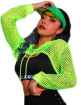 Camisa com capuz Avidlove Fishnet Neon Green Crop XL