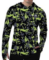 Camisa com capuz de proteção solar WELIGU Green-linxing para homens