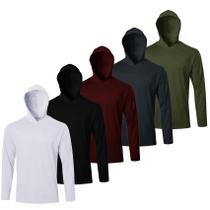 Camisa com capuz Gary Com, pacote com 5, manga comprida masculina, proteção solar UV