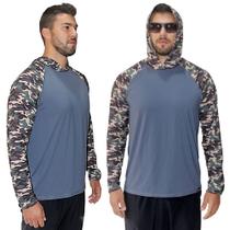 Camisa com Capuz Manga Longa Camuflada com Proteção Uv 50 Premium - Outdoor Sports