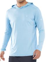 Camisa com capuz NORTHYARD Sun Protection UPF 50+ para homens SkyBlue M Camisa com capuz NORTHYARD Sun Protection UPF 50+ para homens SkyBlue M