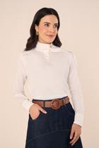 Camisa com decote transpassado off fascinius - Camisa com decote transpassado off fascinius -
