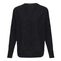 Camisa com Detalhe Fraldinha Preto Camisa com Detalhe Fraldinha Preto