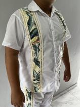 Camisa com gola e calça em tricoline ideal para festas de santo