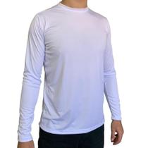 Camisa com Proteção UV Lisa Manga Longa Branca - Raju
