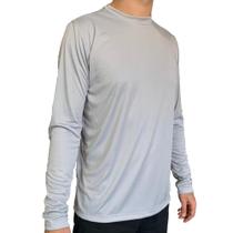 Camisa com Proteção UV Lisa Manga Longa Cinza - Raju P