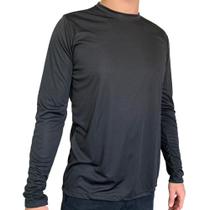 Camisa com Proteção UV Lisa Manga Longa Preta - Raju EXG 2