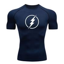 Camisa Compressão THE FLASH Manga Curta Treino Academia Rash Guard