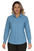 Camisa confort plus manga longa feminina