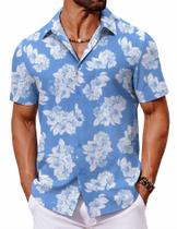 Camisa COOFANDY Tropical Hawaiian de manga curta para homens