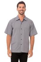 Camisa Cook Chef Works unissex preta branca Check XL Camisa Cook Chef Works unissex preta branca Check XL