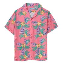 Camisa Coral Boho 100% Viscose Masculina Estampa Anemoss Camisa Coral Boho 100% Viscose Masculina Estampa Anemoss