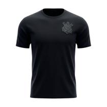 Camisa Corinthians All Black Infantil Juvenil Escudo Preto Camisa Corinthians All Black Infantil Juvenil Escudo Preto