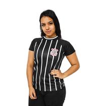 Camisa Corinthians Baby Look Listrada Recortes - Feminina Camisa Corinthians Baby Look Listrada Recortes - Feminina