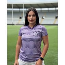 Camisa Corinthians Babylook Dry Gola V Feminina Roxo Camisa Corinthians Babylook Dry Gola V Feminina Roxo