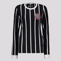 Camisa Corinthians Democracia Manga Longa Feminina Preta
