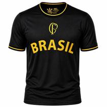 Camisa Corinthians Especial Brasil Gold - Masculino Tamanho:MCor:Preto