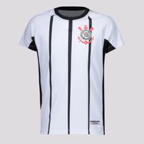 Camisa Corinthians Infantil Listrada Branca e Preta Camisa Corinthians Infantil Listrada Branca e Preta