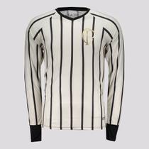 Camisa Corinthians Listrada Manga Longa Off White Camisa Corinthians Listrada Manga Longa Off White