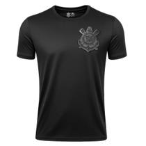 Camisa Corinthians Masculina Logo Bordado Preta Licienciado