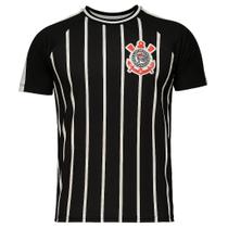 Camisa Corinthians Oficial 3 Cores Preta Bordada, Branca e Dourada Listrada, Licenciadas Campeão Uniforme Novo Fiel