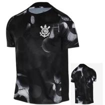 Camisa Corinthians Pré Jogo 25 . 26 Masculina preto branco