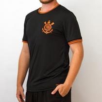 Camisa Corinthians Preta e Laranja Neon Oficial Futebol Time Timão Futebol Copa do Brasil Fiel Gavião