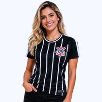 Camisa Corinthians Raglan Feminina Preta -