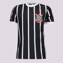 Camisa Corinthians Retrô Infantil Preta e Branca - Coimbra