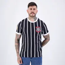 Camisa Corinthians Retrô Preta e Branca