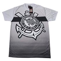 Camisa Corinthians Tridimensional Branco Preto SPR Camisa Corinthians Tridimensional Branco Preto SPR