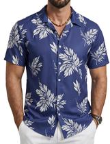 Camisa Cotrasen Hawaiian Tropical Floral Casual Masculina XXL