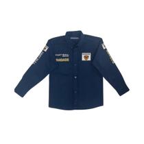 Camisa Country Bordada Infantil Radade Brands Azul Marinho