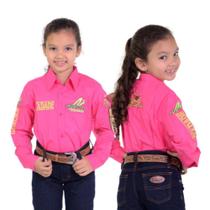 Camisa Country Infantil Radade Green Team Pink Bordada
