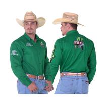 Camisa Country Masculina Bordada Radade Green Bull Camisa Country Masculina Bordada Radade Green Bull