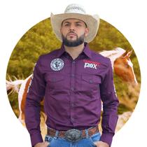 Camisa Country Masculina Cowboy Rodeio Bordada Manga Longa