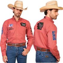Camisa Country Masculina Radade Bordada LNR Goiaba