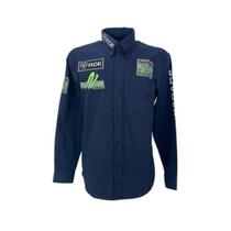 Camisa Country Masculina Radade Bordada ML BRDE Rodeo Azul Marinho Camisa Country Masculina Radade Bordada ML BRDE Rodeo Azul Marinho