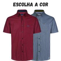 Camisa Country Masculina Wrangler Tricoline Xadrez Manga Curta Ref.WSS132UN - Escolha a cor