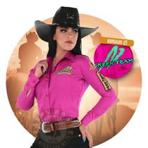 camisa country radade manga longa rodeio cowboy feminina agro